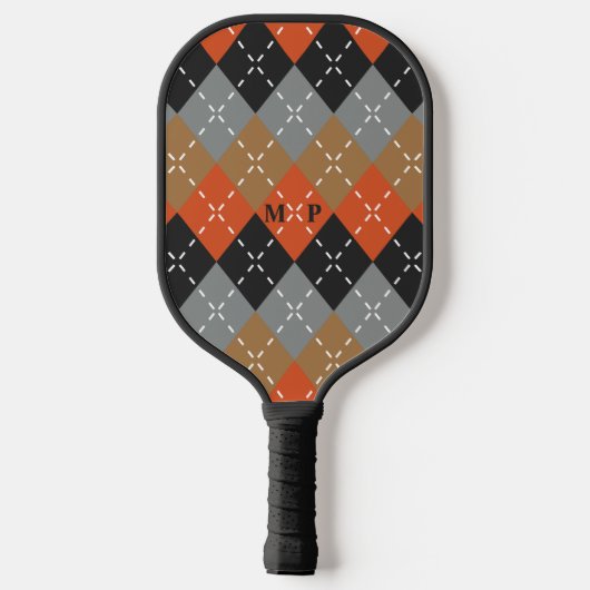Raquette De Pickleball Jacquard noir gris clair orange (Verso)