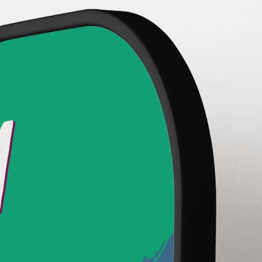 Raquette De Pickleball Jade Green Custom Photo & Nom Modern (Détail gauche)