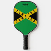 Raquette De Pickleball Jamaïque Green Black & Gold Nom Jamaican Flag (Recto)