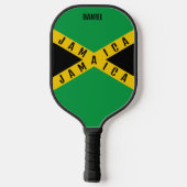Raquette De Pickleball Jamaïque Green Black & Gold Nom Jamaican Flag (Verso)