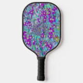 Raquette De Pickleball Jardin Aqua aux fleurs violettes bleues et roses c (Verso)
