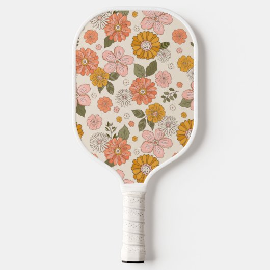 Raquette De Pickleball Jardin rose et orange Motif (Verso)