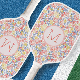 Raquette De Pickleball Jaune Floral Orange Prépa Initial Dames Personnali