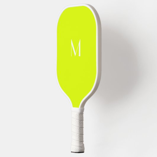 Raquette De Pickleball jaune fluorescent - monogramme blanc (Gauche)