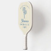 Raquette De Pickleball Jaune Palm Spring Pastel Plage Enterrement de Vie  (Gauche)