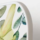 Raquette De Pickleball Jaune Vert Calla Lily Floral Moderne Monogramme (Détail gauche)