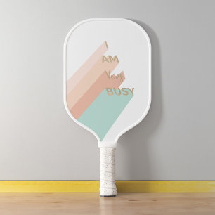 Raquette De Pickleball Je Suis Très Occupé Jouer Pickleball Retro Stripe