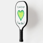 Raquette De Pickleball Je t'aime Coeur Vert et Bleu Saint Valentin (Gauche)