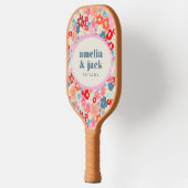 Raquette De Pickleball Joie florissante Bright Floral Maximalist Mariage (Gauche)
