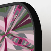 Raquette De Pickleball Joli Bloc De Couleur Étitré Rose Et Vert (Détail gauche)