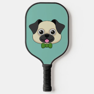 Raquette De Pickleball Joli chien Carlin avec Papillon