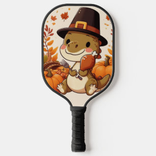 Raquette De Pickleball Joli dinosaure de Thanksgiving