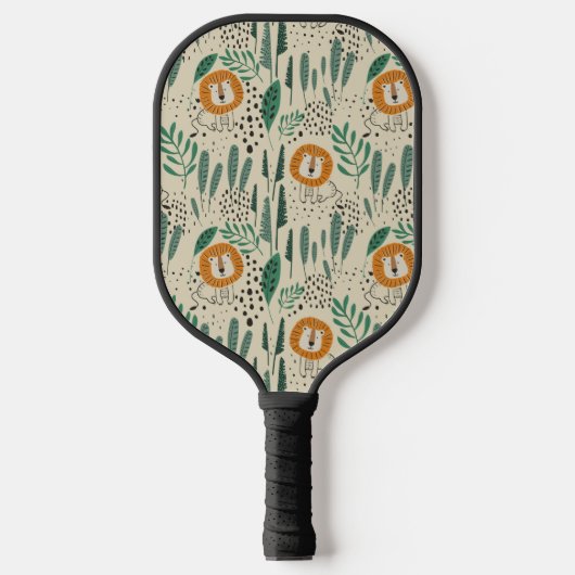 Raquette De Pickleball Joli Doodle Lion Jungle Rainforest Motif (Recto)