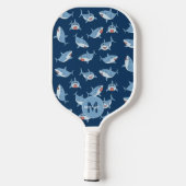 Raquette De Pickleball Joli grand requin blanc Motif Océan Monogramme (Verso)