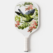 Raquette De Pickleball Joli jeune perroquet dans l'arbre à fleurs (Verso)