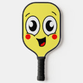 Raquette De Pickleball Joli Monogramme de visage de dessin (Verso)