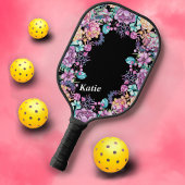 Raquette De Pickleball Joli Monogramme Floral Motif Moderne Plutôt