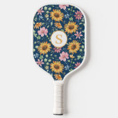 Raquette De Pickleball Joli Monogramme Floral Pickleball Paddle (Verso)