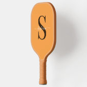 Raquette De Pickleball Joli Monogramme orange jaune initial + Nom (Gauche)