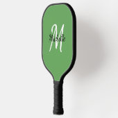 Raquette De Pickleball Joli Monogramme Vert Fille + Initiale (Gauche)