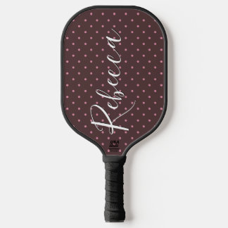 Raquette De Pickleball Joli motif à pois marron et rose Bohème