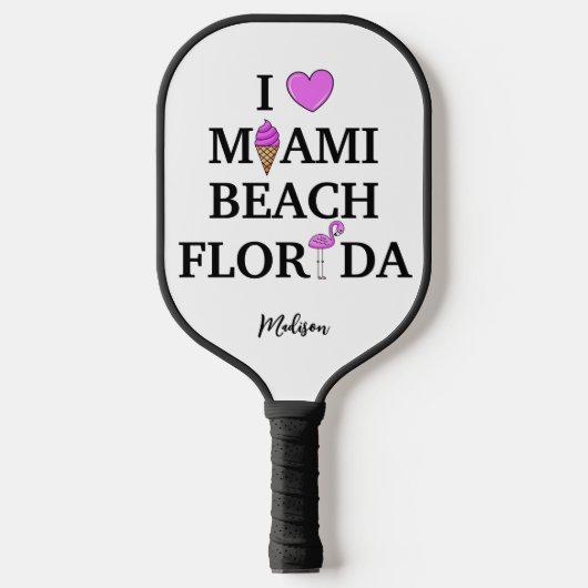 Raquette De Pickleball Joli nom personnalisé Miami Beach (Recto)