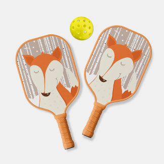 Raquette De Pickleball Joli renard rouge boisé Birch Trees