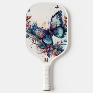 Raquette De Pickleball Jolie fille Aquarelle Papillon Vintage