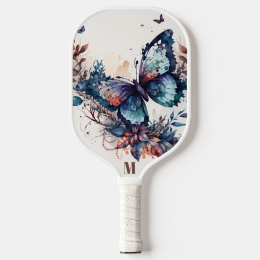 Raquette De Pickleball Jolie fille Aquarelle Papillon Vintage (Recto)