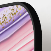 Raquette De Pickleball Jolie fille rose et violet Parties scintillant de (Détail gauche)