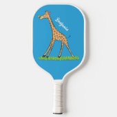 Raquette De Pickleball Jolie girafe avec dessin animé de papillon (Verso)