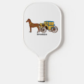 Raquette De Pickleball Jolie illustration de cheval et de calèche royale (Verso)