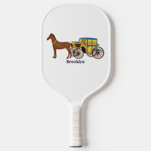 Raquette De Pickleball Jolie illustration de cheval et de calèche royale