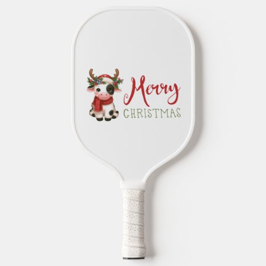 Raquette De Pickleball Jolie vache de Noël mignonne (Recto)