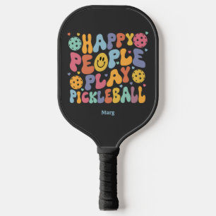 Raquette De Pickleball Joueurs Heureux Jouent Pickleball Joueur