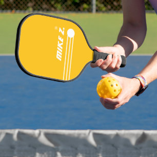 Raquette De Pickleball Joueurs Nom Trois bandes Jaune