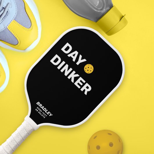 Raquette De Pickleball Jour Dinker personnalisé Nom du texte amusant