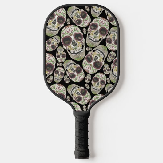 Raquette De Pickleball Jour noir violet du monogramme mort (Recto)