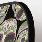 Raquette De Pickleball Jour noir violet du monogramme mort (Détail gauche)