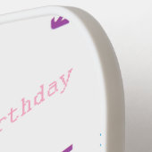 Raquette De Pickleball Joyeux anniversaire sur blanc (Détail gauche)