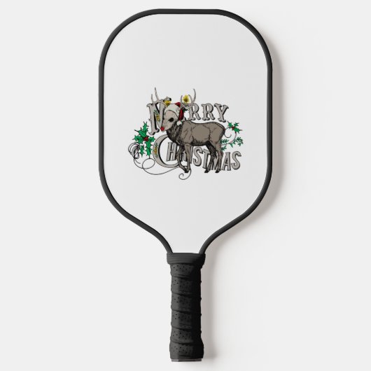 Raquette De Pickleball Joyeux cadeau de Noël Zombie Reindeer Skull (Recto)