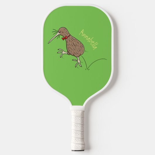 Raquette De Pickleball Joyeux kiwi de saut avec dessin de cravate arc (Recto)