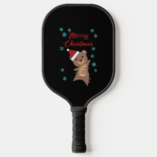 Raquette De Pickleball Joyeux Noël Ours Neige Ours d'hiver Teddy