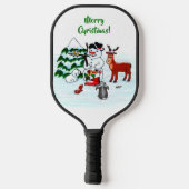 Raquette De Pickleball Joyeux Noël ! Snowman avec amis (Verso)