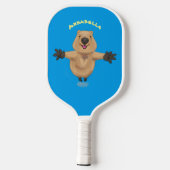 Raquette De Pickleball Joyeux sauter quokka dessin animé (Verso)