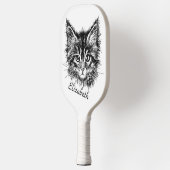 Raquette De Pickleball Kitten noir et blanc visage personnel (Gauche)
