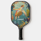 Raquette De Pickleball La Tortue Verte Nage L'Océan Pacifique (Recto)