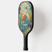 Raquette De Pickleball La Tortue Verte Nage L'Océan Pacifique (Gauche)