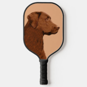 Raquette De Pickleball Labrador Retriever (Chocolat) Peinture - Chien Art