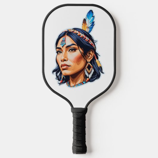 Raquette De Pickleball Lady amérindienne (Recto)